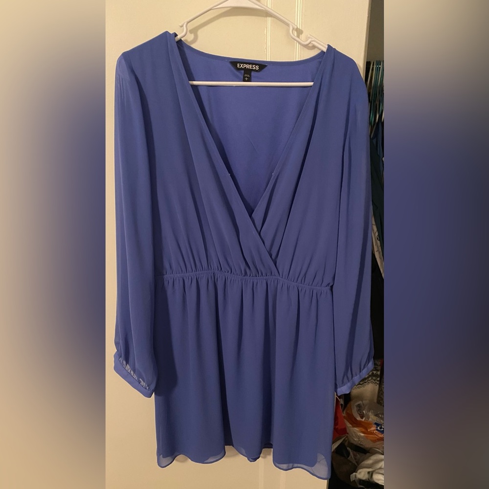 Express periwinkle dress. Fully lined. Size Large.